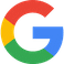 Google logo, colorful letters in red, yellow, blue, and green