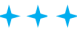 Three blue four-pointed stars representing dental excellence and quality care at Prosper Smile Studio.